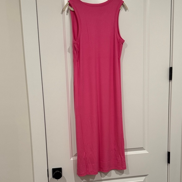 ON 34th Ribbed Sleeveless Maxi Dress Pink Side Slit NWT - Picture 6 of 7